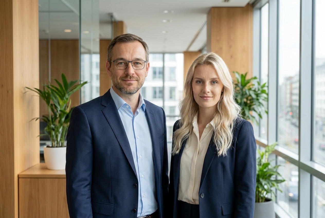 Ludwig Wolf und Lisa Kirchner im Gespräch im Stuttgarter Büro der KBG Pro